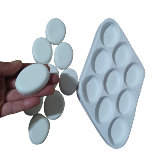 Molde Forma Silicone 9 Cavidades Mini Oval Sabonetes- 20g