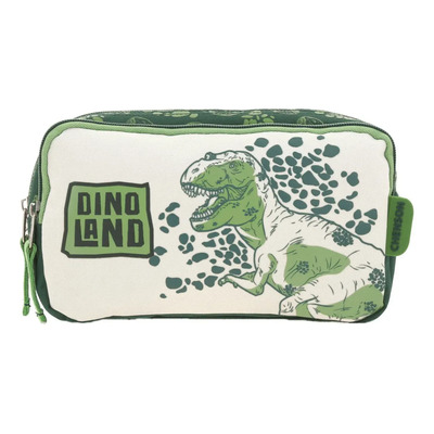 Lapicera Estuche Chenson Doble Cierre T-rex Dinoly Co66069-g Verde Claro Relieve