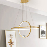 Luminaria Lustre Pendente 2 Aneis Arco Infinito Luxo Enfeite