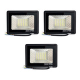 Paquete 3 Reflector Led Ultradelgado 30w Luz Cálida Y Blanca