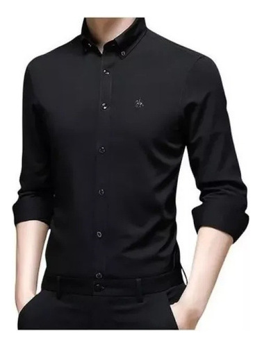 Camisa Hombre Casual Seda Hielo Manga Larga Fibra Bambú [s]