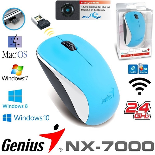 Mouse Inalambrico Genius Nx-7000 Blueye 2.4ghz 1200dpi 