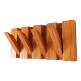 Perchero De Pared 4 Ganchos Madera Rebatible