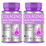 Kit 2 Colágeno Hidrolisado + Ácido Hialurônico + Vit C 120cp