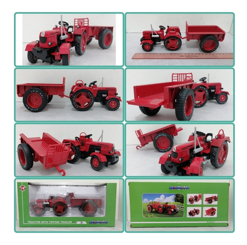 Tractor Con Carreta, Escala 1/18, Kdw, 25cms Largo, Metálico