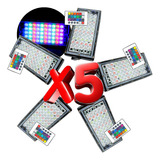 Paquete De 5 Reflectores Rgb 50w Multicolor Led