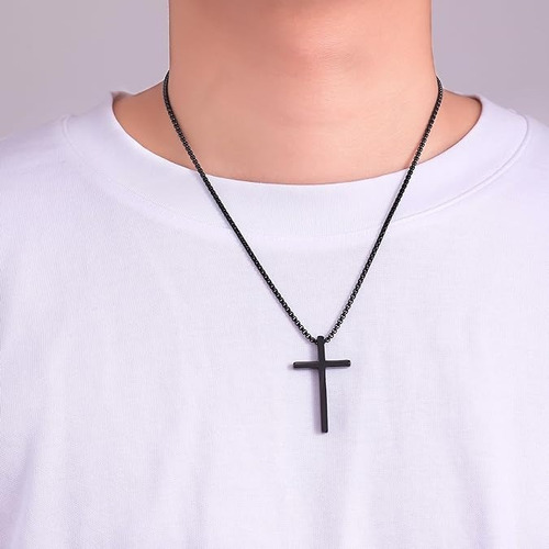 Cross Necklace For Men, Silver/gold/black Cross Necklace
