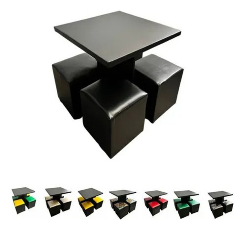 Conjunto Jogo De Mesa C/ 4 Puff Banqueta Decoração Jantar