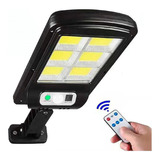 Mini Lámpara Led Solar De 120 Cob, Reflector De Pared, Sensor De Poste, Color Negro