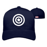 Gorra Azul Marino Capitan America Logo Cerrada Flex Marvel