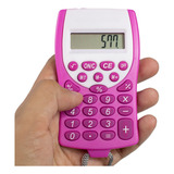 Mini Calculadora Colorida De Bolso Com Cordinha Escritório