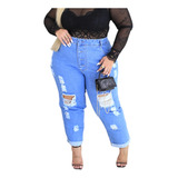 Calça Jeans Mom Plus Size Feminina