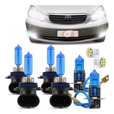 Kit Lampadas Corolla 2003 2004 2005 2006 2007 Super Brancas Farol Alto Hb3 9005 Baixo Hb4 9006 Milha H3 - Techone 8500k