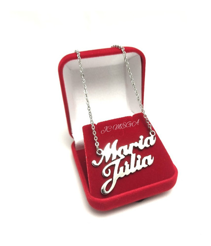 Colar Personalizado Maria Julia Aço Inox + Linda Caixinha