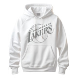 Buzo Chompa Hoodies Lakers5 P Blanco 100% Algodon Perchado 