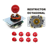 Palanca Tipo Sanwa Con Restrictor Octagonal+ 8 Botones+restr