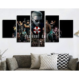 5 Cuadros Canvas Resident Evil Saga Gaming Arte 100x56cm