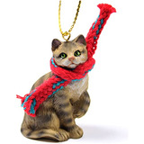 Gato Atigrado Tiny Miniature One Christmas Ornament Bro...