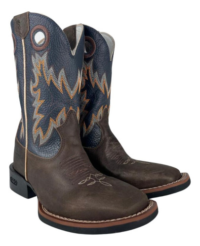 Bota Texana Para Homem Cowboy Bico Quadrado Palmilha Macia