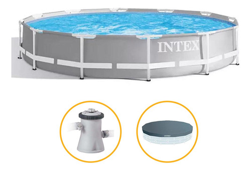 Piscina Estrutural 6.503l Armação Prism Capa Filtro Intex