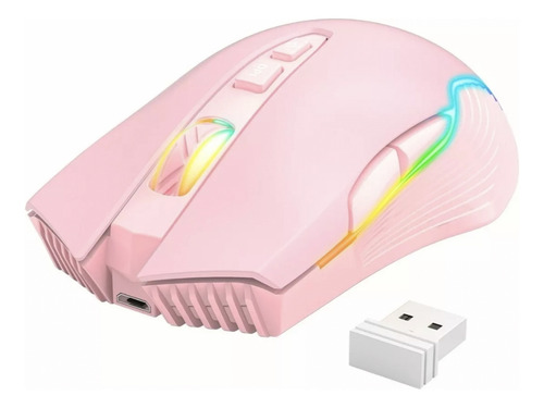 Mouse Recargable Inalámbrico Gamer Pink 3600dpi Rgb Onikuma Color Rosa