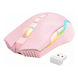 Mouse Recargable Inalámbrico Gamer Pink 3600dpi Rgb Onikuma Color Rosa