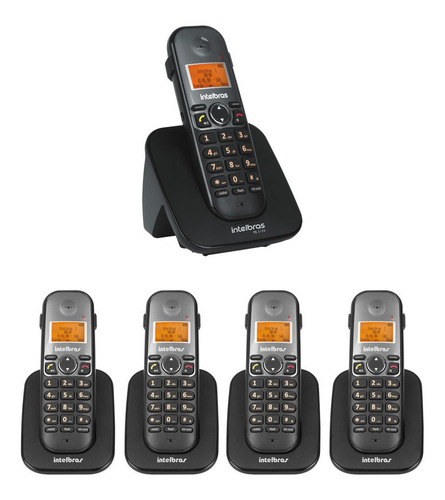 Kit Telefone Sem Fio Ts 5120 + 4 Ramais Ts 5121 Intelbras