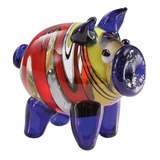 Mini Porquinho Colorido Em Vidro - Decorativo - Lembrança