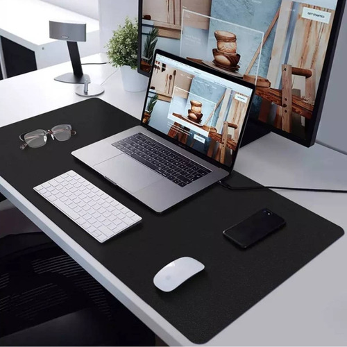 Mouse Pad Gamer Grande 100x48cm Mesa Home Office Couro Pu