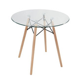 Mesa Comedor Eames Cristal 80 Cm Moderna - Promoción!!!