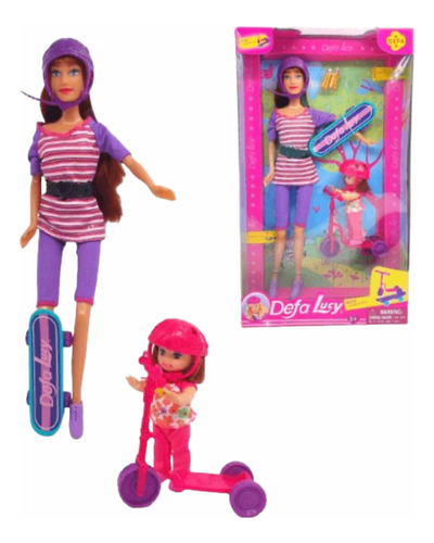 Muñeca Defa Lucy Set Patines Madre E Hija Juguetes Niñas