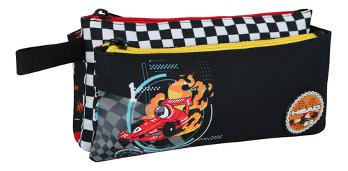 Estuche Escolar Celerio Race Car Negro Head