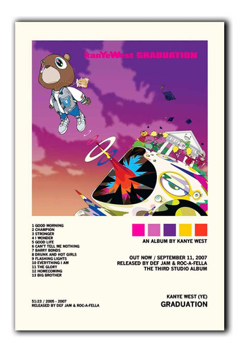 Cuadros Decorativos Kanye West Ye Álbum Music Tracklist