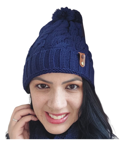 Touca Feminina De Frio Inverno Gorro De Lã Com Pompom  