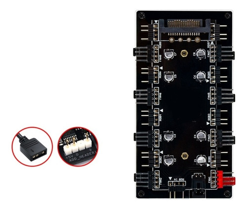 Hub Divisor Rgb Luz De 12 V  4 Pines  5 V  3 Pines  Argb  Pw