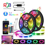 Tira Luz Led Bluetooth 10m (2x5m) 300 Led Remote Control App