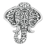 Charm De Dios Elefante Antiguo En Plata 925. Joyería Única 