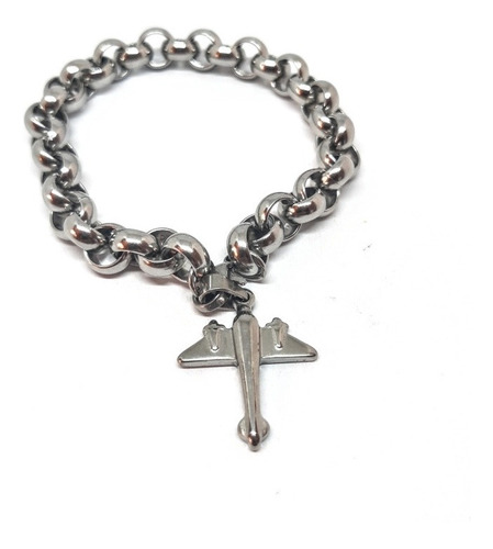 Pulsera + Dije Avion Acero Quirurgico