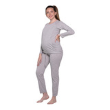 Pijama Maternal Largo Algodon Amamantar Art. 527 Que Sera