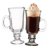 Jogo 2 Canecas Vidro Irish Coffee Xicara Taça Café Capuccino