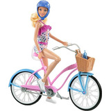 Barbie Conjunto De Muñeca Y Bicicleta Con Accesorios, Mamel