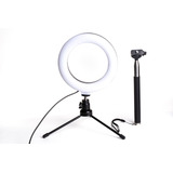 Led Ring Light  6 Polegadas Usb Com Tripé E Monopé Live