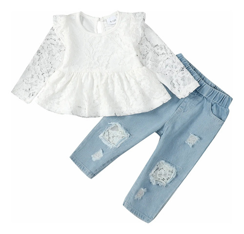 Conjunto De Camisas Y Pantalones Vaqueros De Mezclilla Con E