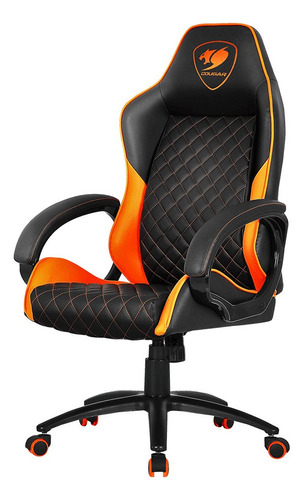 Silla Gamer Cougar Fusion Ejecutiva Ecocuero Negro Naranja