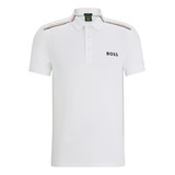 Polo Boss X Matteo Berrettini Slim Fit Con Rayas De La Marca