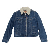 Campera Levis Azul Claro Con Corderito Dama Original!