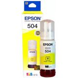 Botella De Tinta Original Epson T 504 Amarilla L6161 L6171