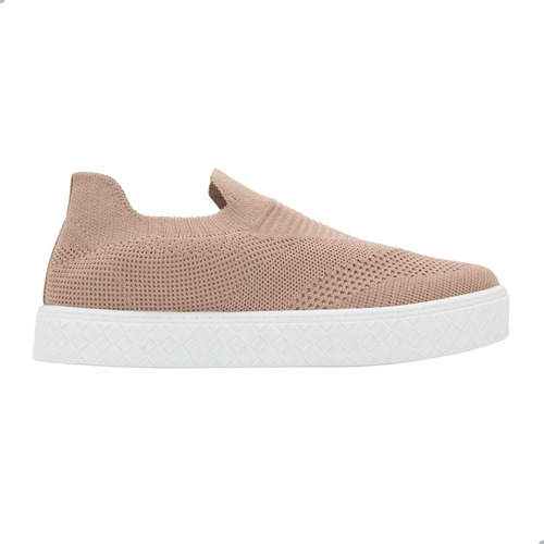 Tênis Slip On Sem Cadarço Moleca Knit Cor Rose