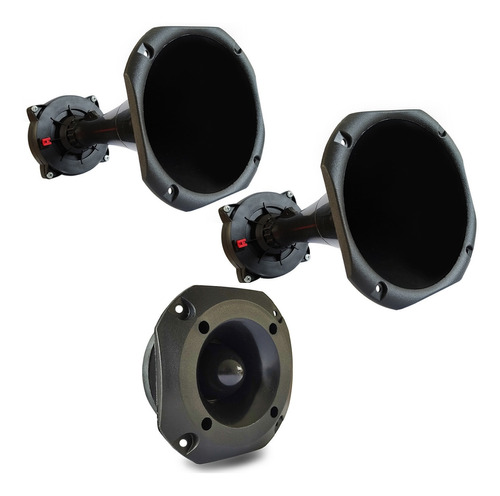 Kit 2 Driver Corneta Longa 1 Super Tweeter Tuiter 100w Hiken