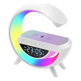 Velador Led Forma G Cargador Inalámbrico Reloj Alarma Oferta